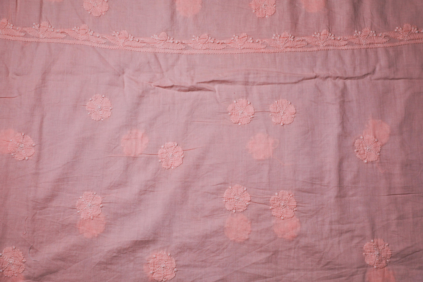 Rose Pink Mul Cotton Unstitched Chikankari Suit set