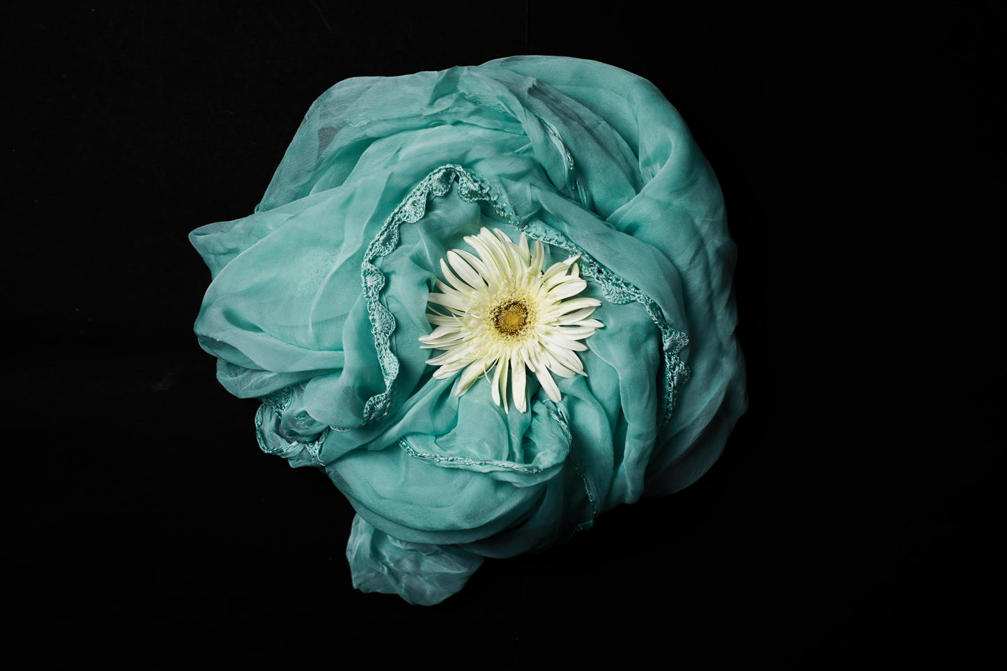 Ocean Green Mulmul Cotton Unstitched Chikankari Suit Set