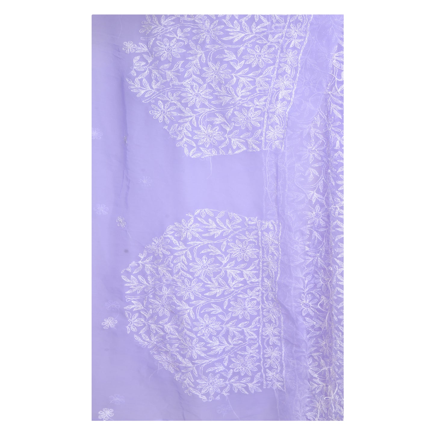 'The Lilac Affair' Georgette Chikankari Saree with all-over embroidery