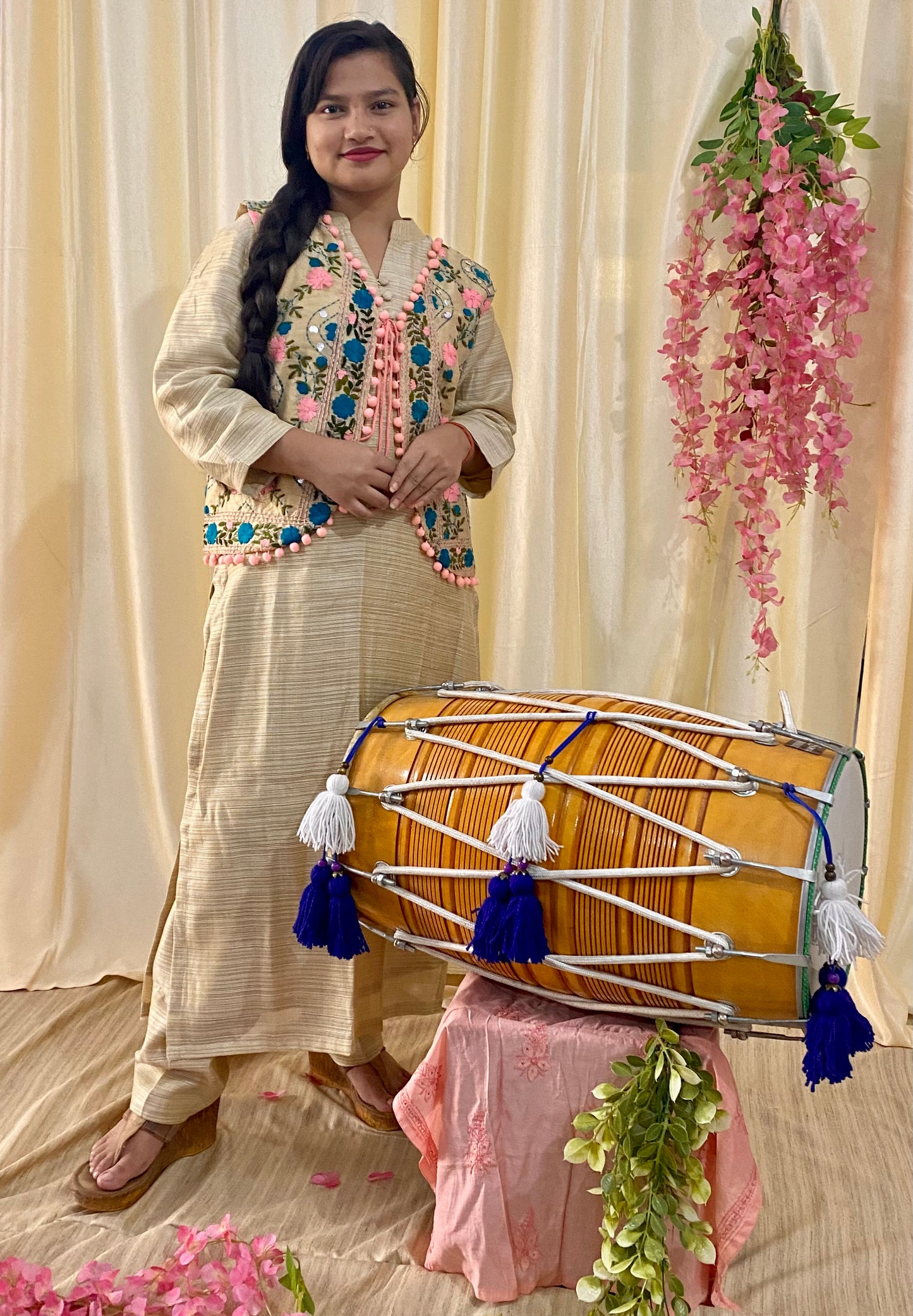 Vibrant Multicolored Phulkari Festive Koti - Medium size