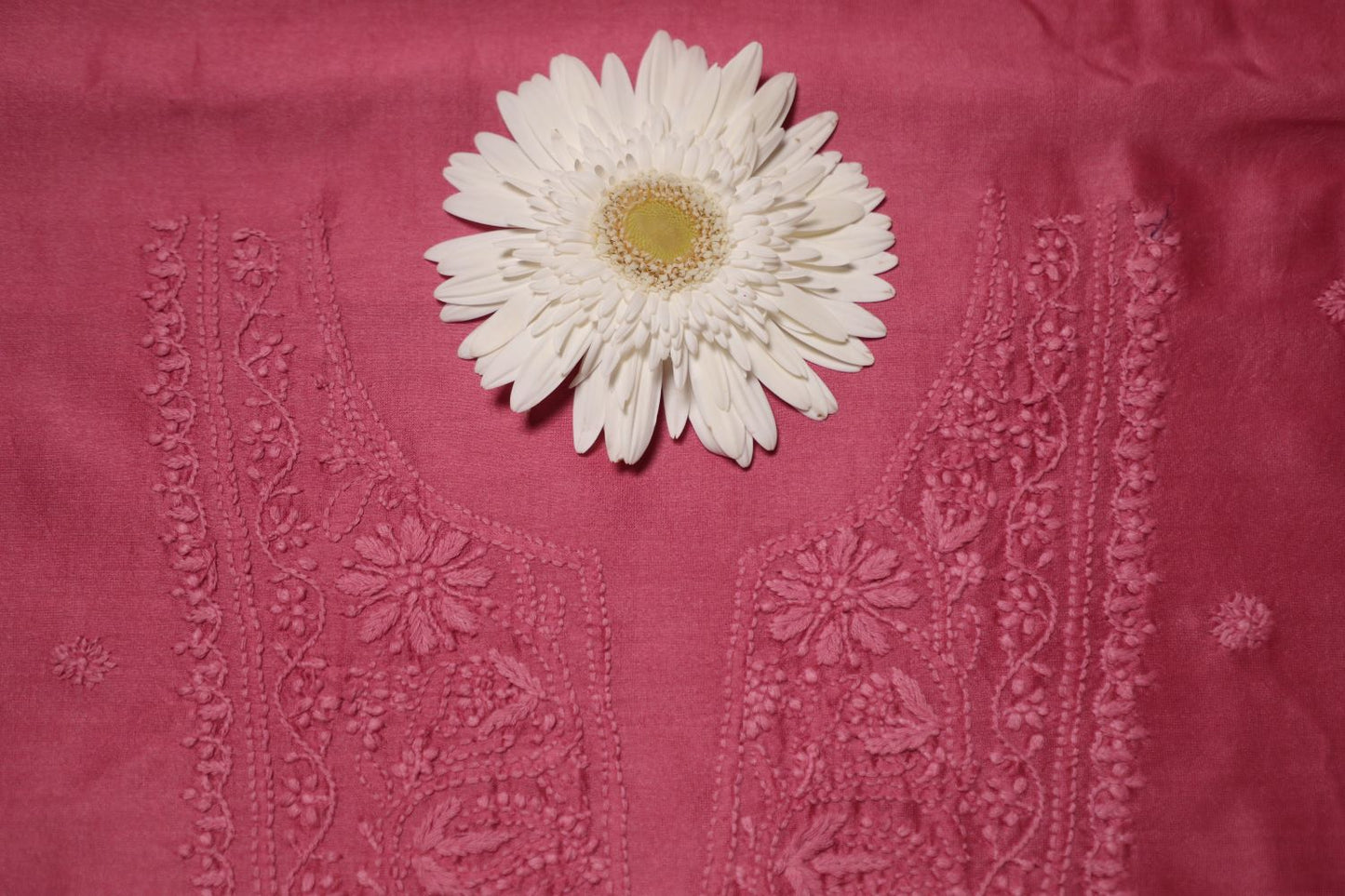 Mauve Pink Chanderi Unstitched Chikankari Suit Set