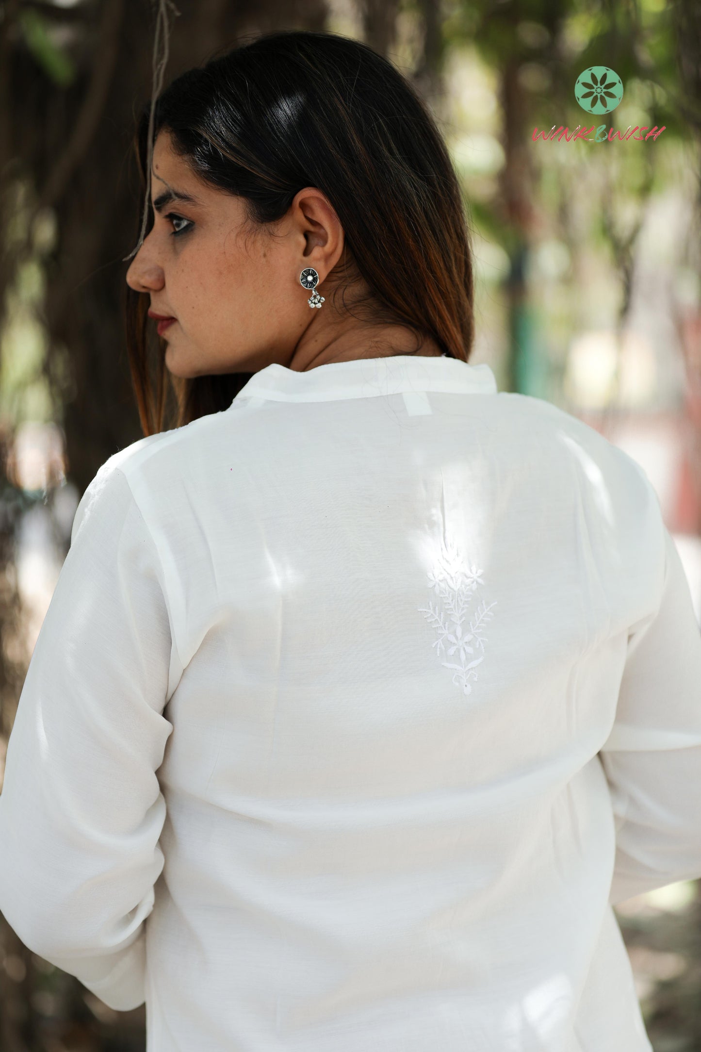 'Elegantly Perfect' Cotton White Chikankari Shirt