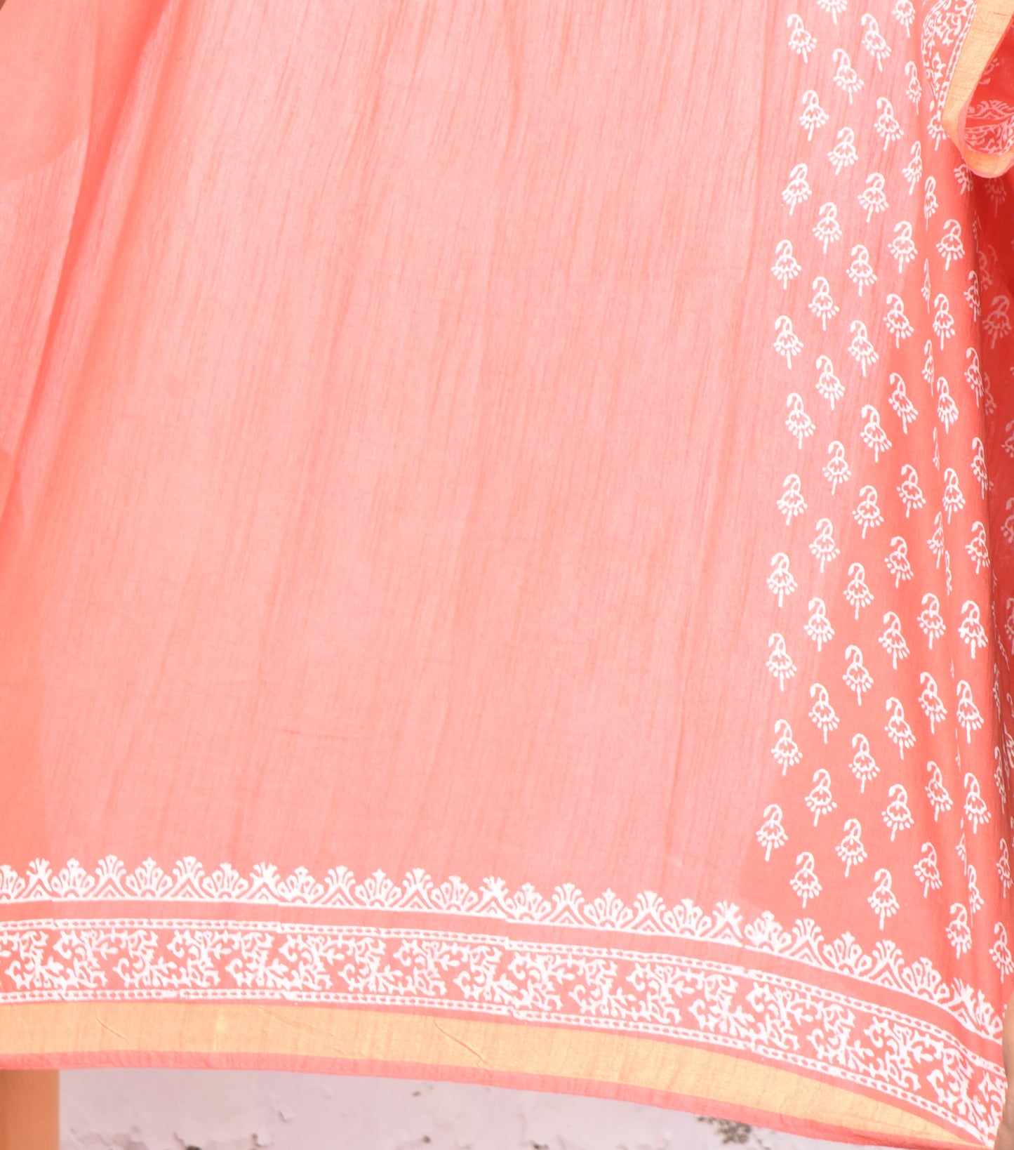 'Narangi' Chanderi Hand-block printed saree