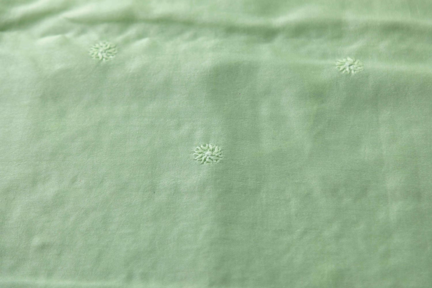 Mint Green Chanderi Unstitched Chikankari Suit Set