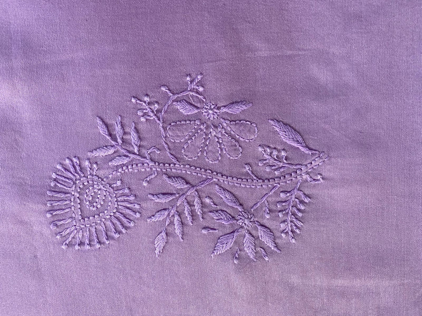 Lilac Chanderi Chikankari Unstitched suit set