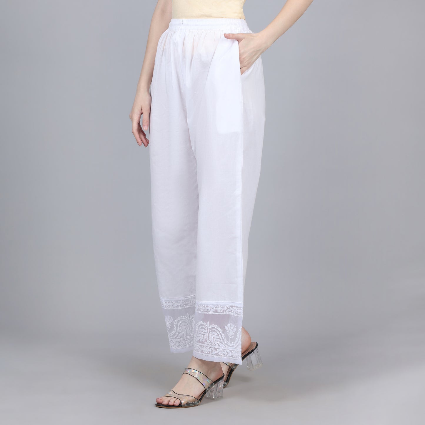 Cotton Designer Chikankari Pants