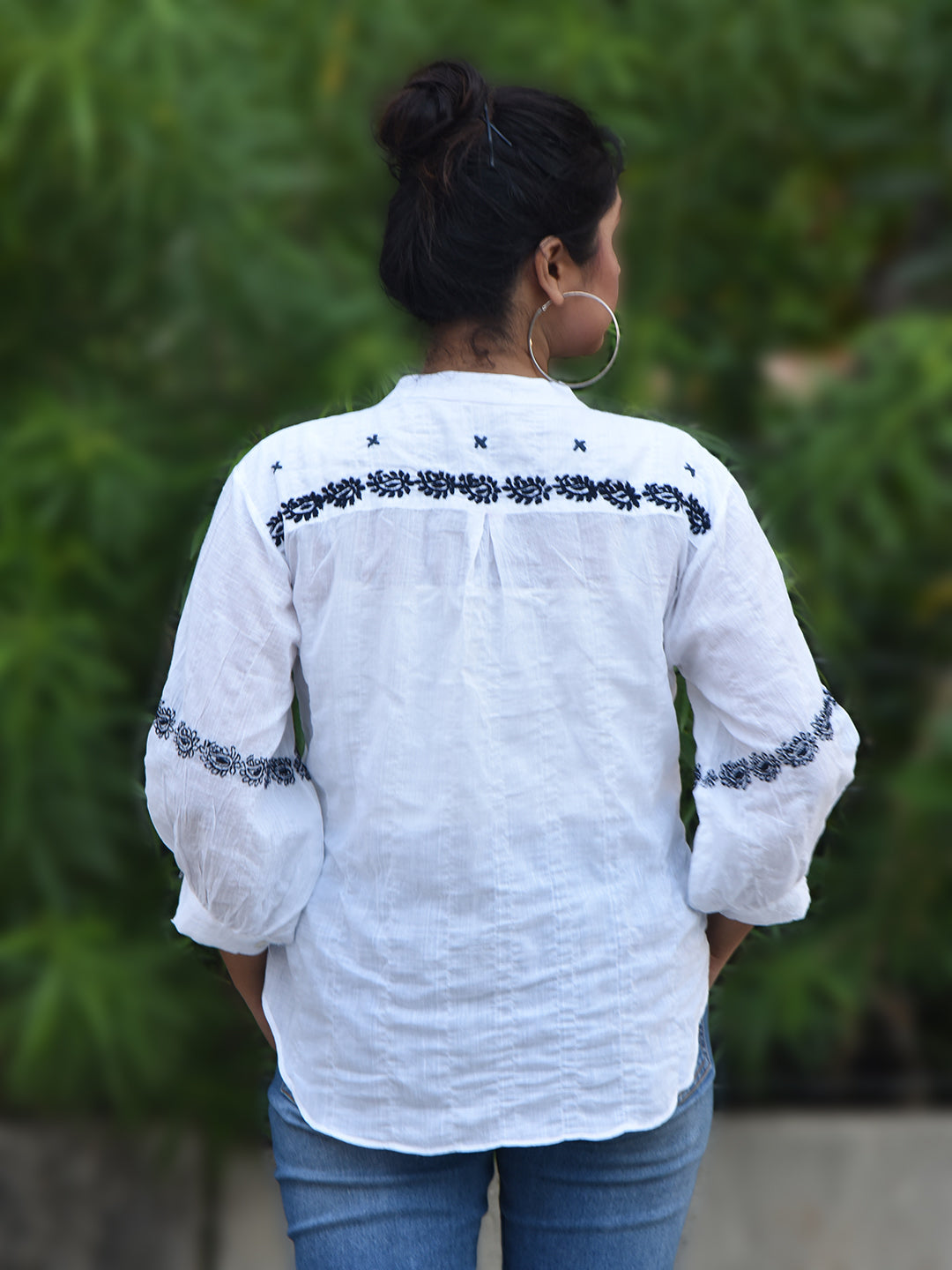 'A SUMMER BREEZE' White Mulmul Chikankari Shirt