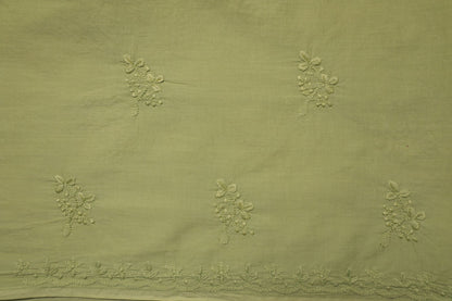 Soothing Green Cotton Unstitched Chikankari Kurta fabric