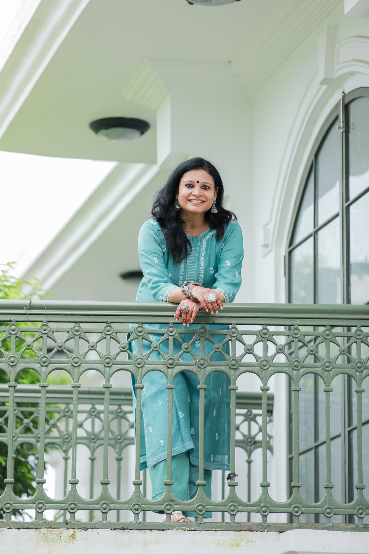 'Ocean Whisper' Mul Chanderi Chikankari Unstitched Kurta