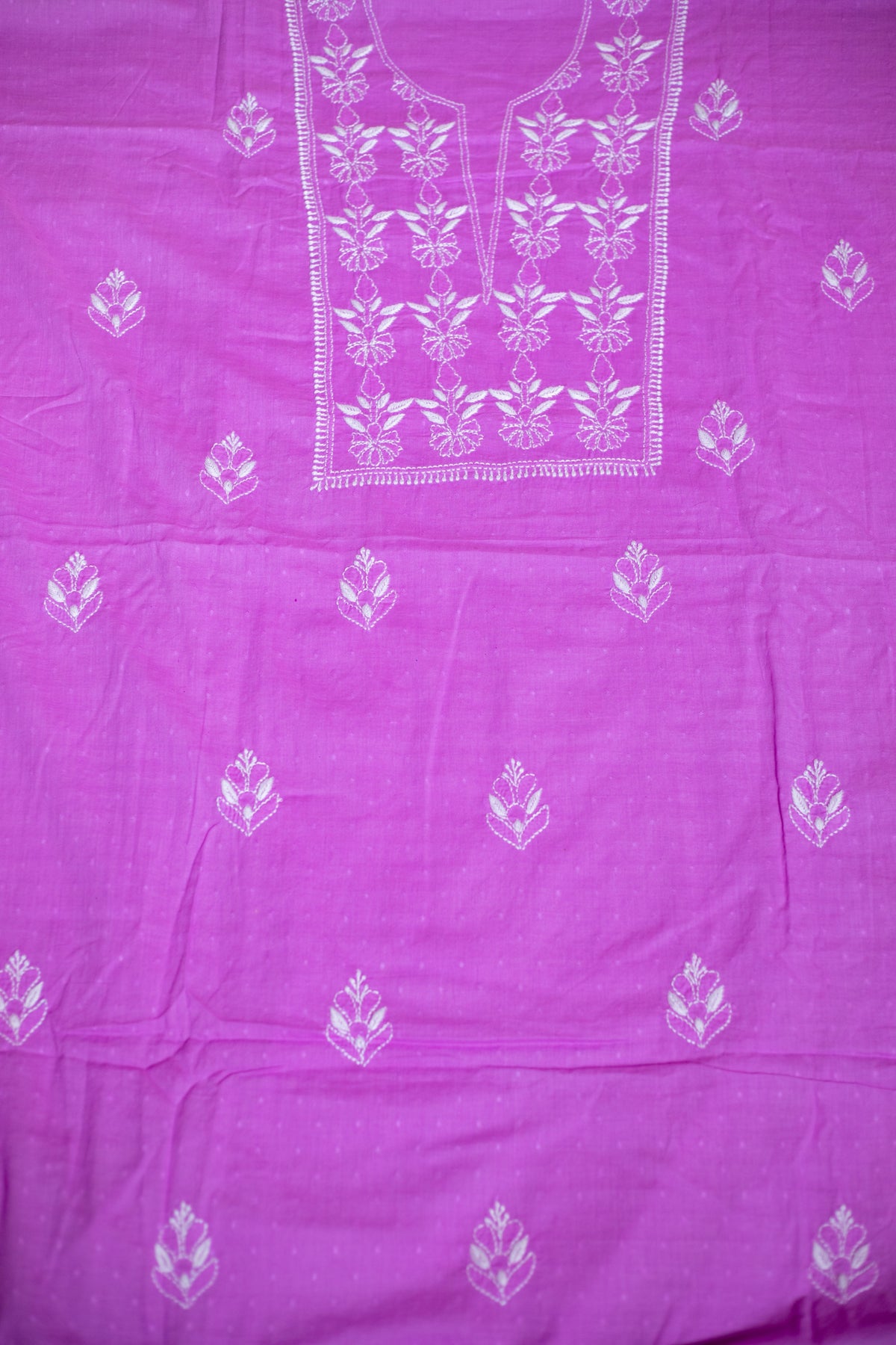 Elegant Lavender Purple Dobby Soft Cotton Chikankari Unstitched Kurta