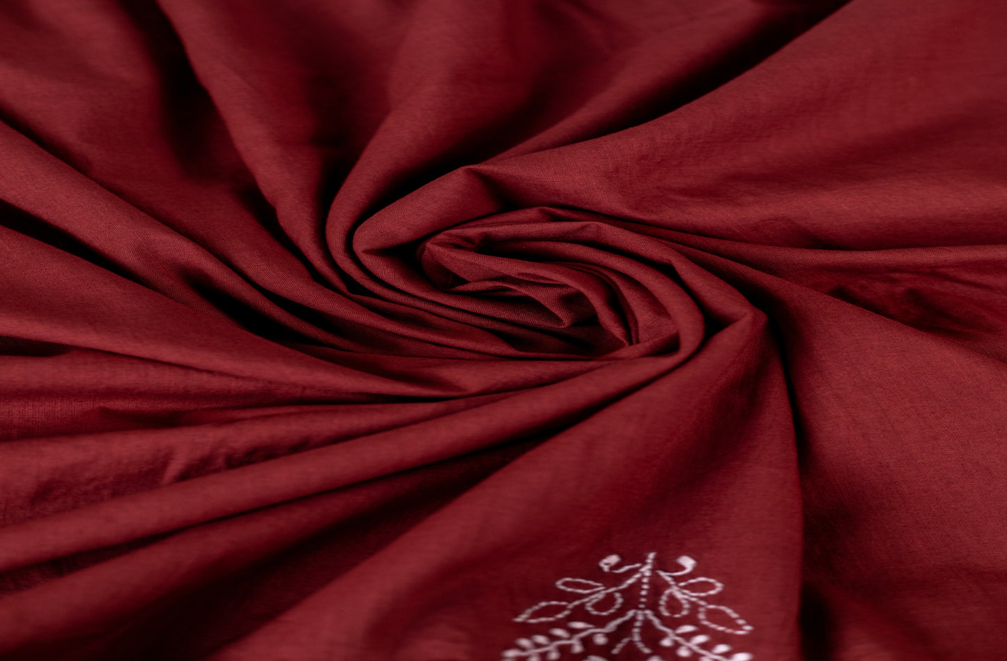 V Neck Rust Red Chikankari Dress material