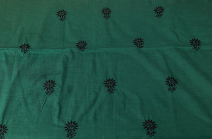 V Neck Peacock Green Chikankari Dress material