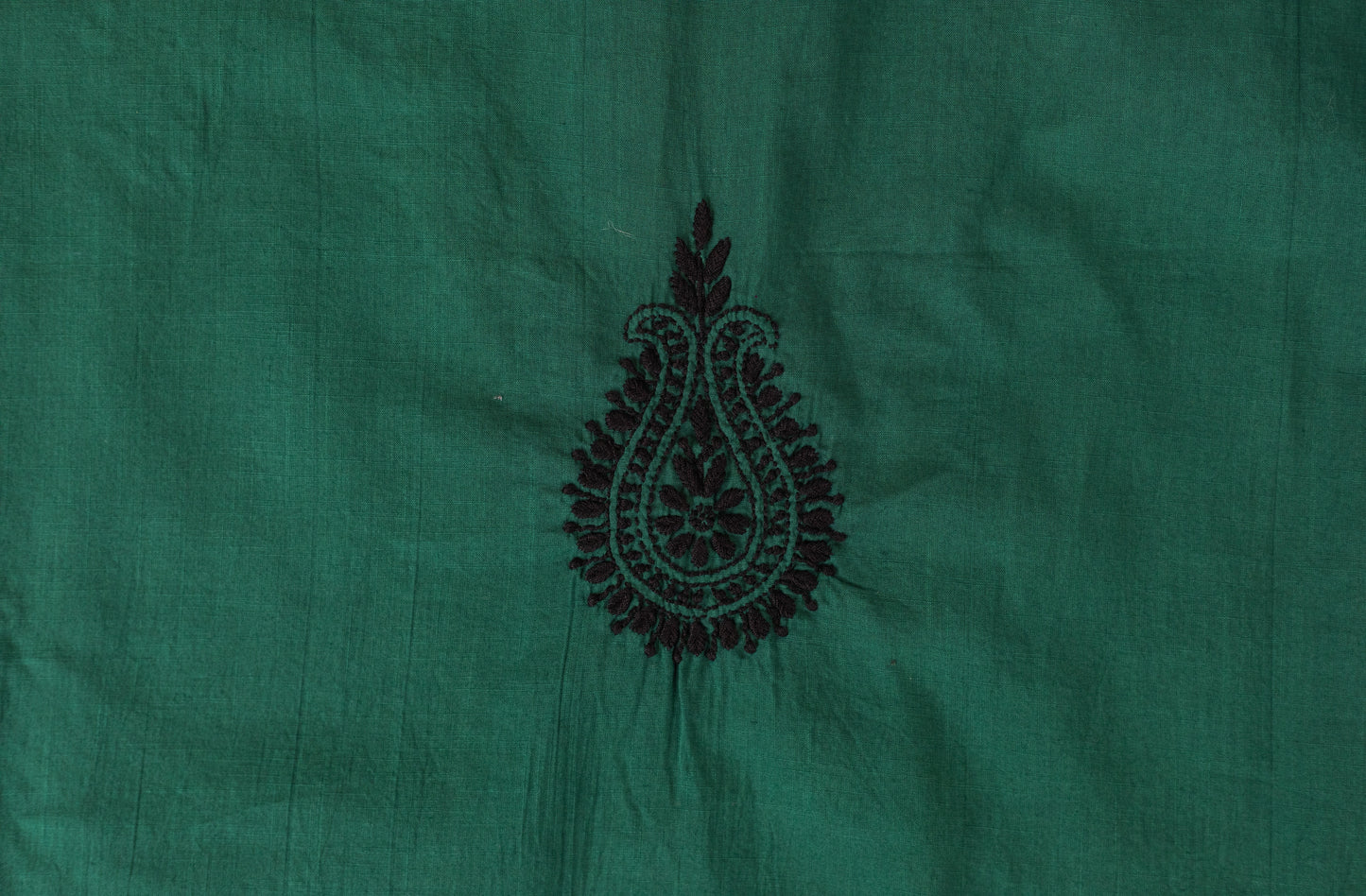 V Neck Peacock Green Chikankari Dress material