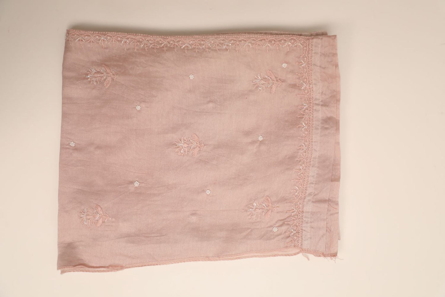 'Roseatte Whisper'  Mauve Pink Mul Chanderi Embellished Semi-Stitched Chikankari Co-ord Set