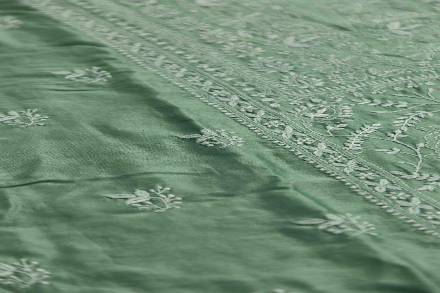 Deep Jade Green  Cotton Silk Semi-Stitched Chikankari Co-ord Set