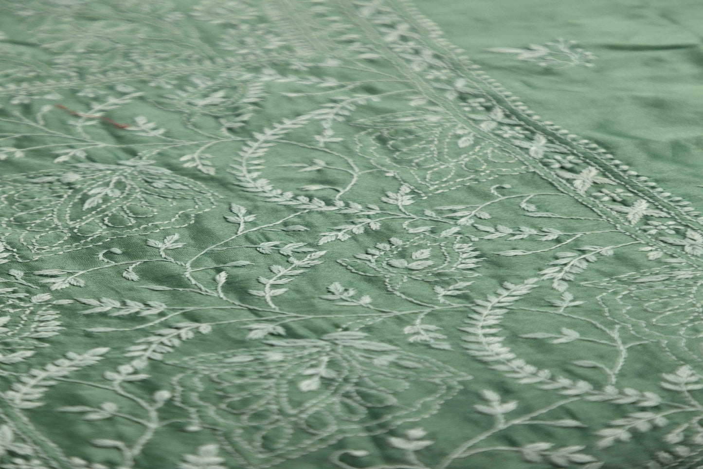 Deep Jade Green  Cotton Silk Semi-Stitched Chikankari Co-ord Set