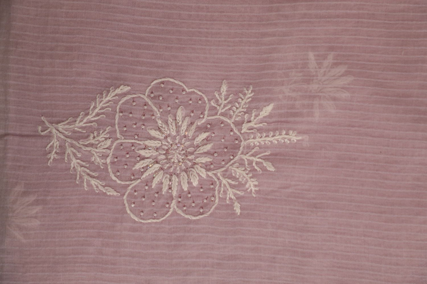 Lilac Maheshwari Cotton Embellished Unstitched Chikankari Suit Set