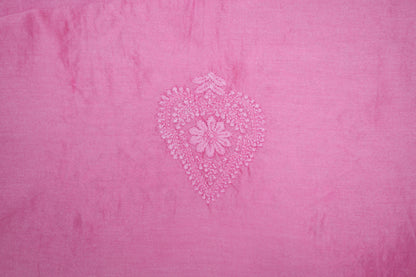 Soothing Pink Chanderi Unstitched Chikankari Suit Set