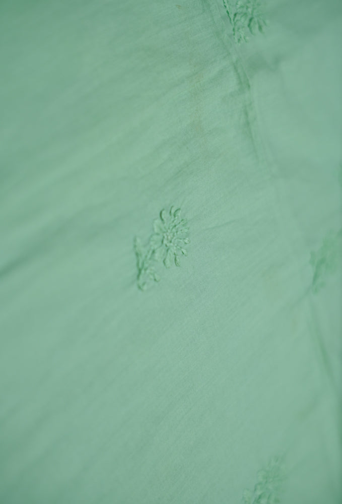 Pastel Green Mul Cotton Unstitched Chikankari Suit set