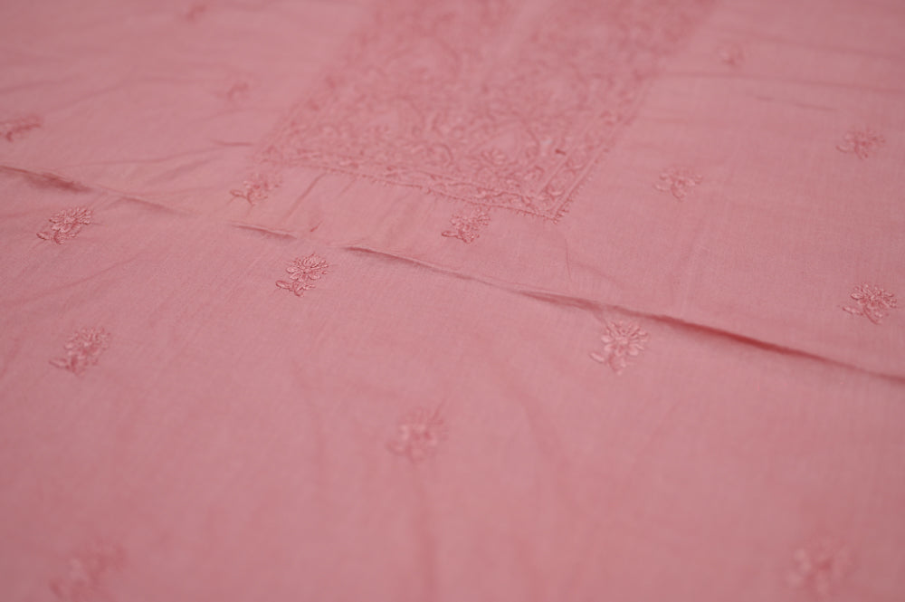 'Mauve Élan' Mul Cotton Unstitched Chikankari Suit set