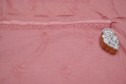 'Mauve Élan' Mul Cotton Unstitched Chikankari Suit set