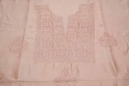 'Blush Sand' Chanderi(Cotton Silk) Unstitched Chikankari suit set
