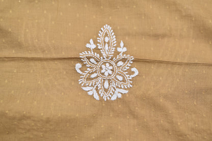 'Desert Gold' Mul Cotton Unstitched Chikankari Dress material