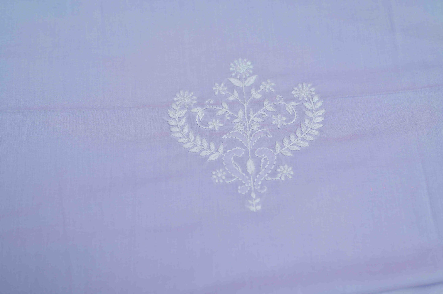 Lilac Mist Cotton Unstitched Chikankari Kurta Pant Set