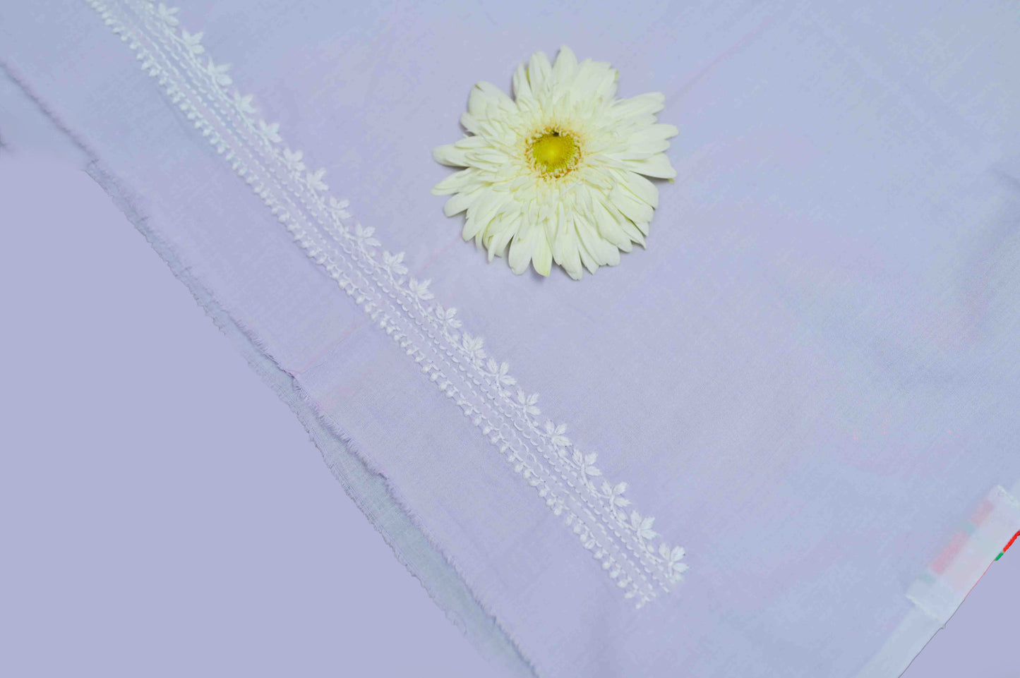 Lilac Mist Cotton Unstitched Chikankari Kurta Pant Set