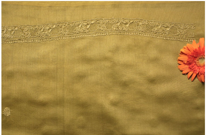 Umang - Set of 2 Chanderi Chikankari Kurta Material - Blue and Olive