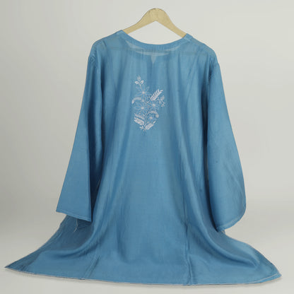 Blue Meadow Semi-Stitched Chikankari Coord Set