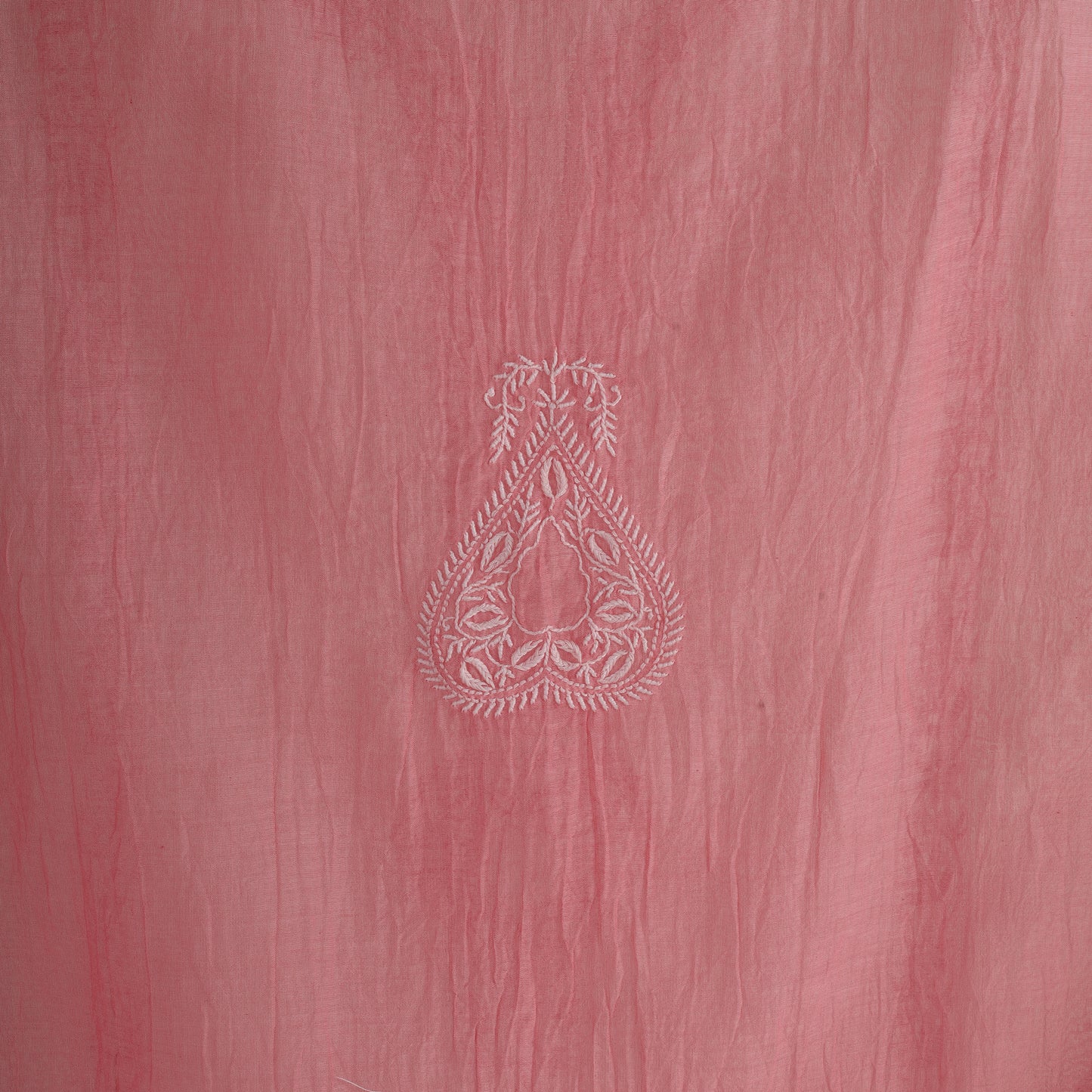 'Rosy Dawn' Mul Chanderi Chikankari Unstitched Set