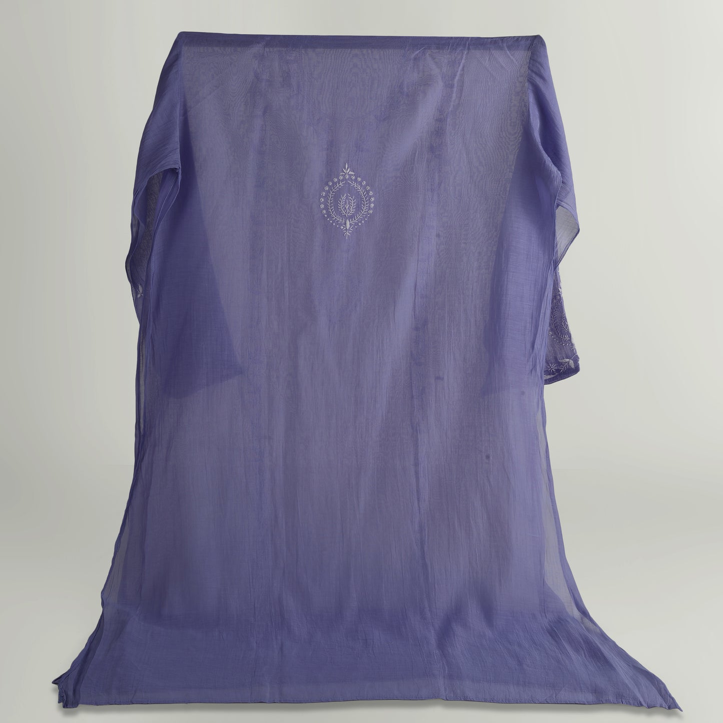 'Lavender Grove' Mul Chanderi Chikankari Unstitched Set
