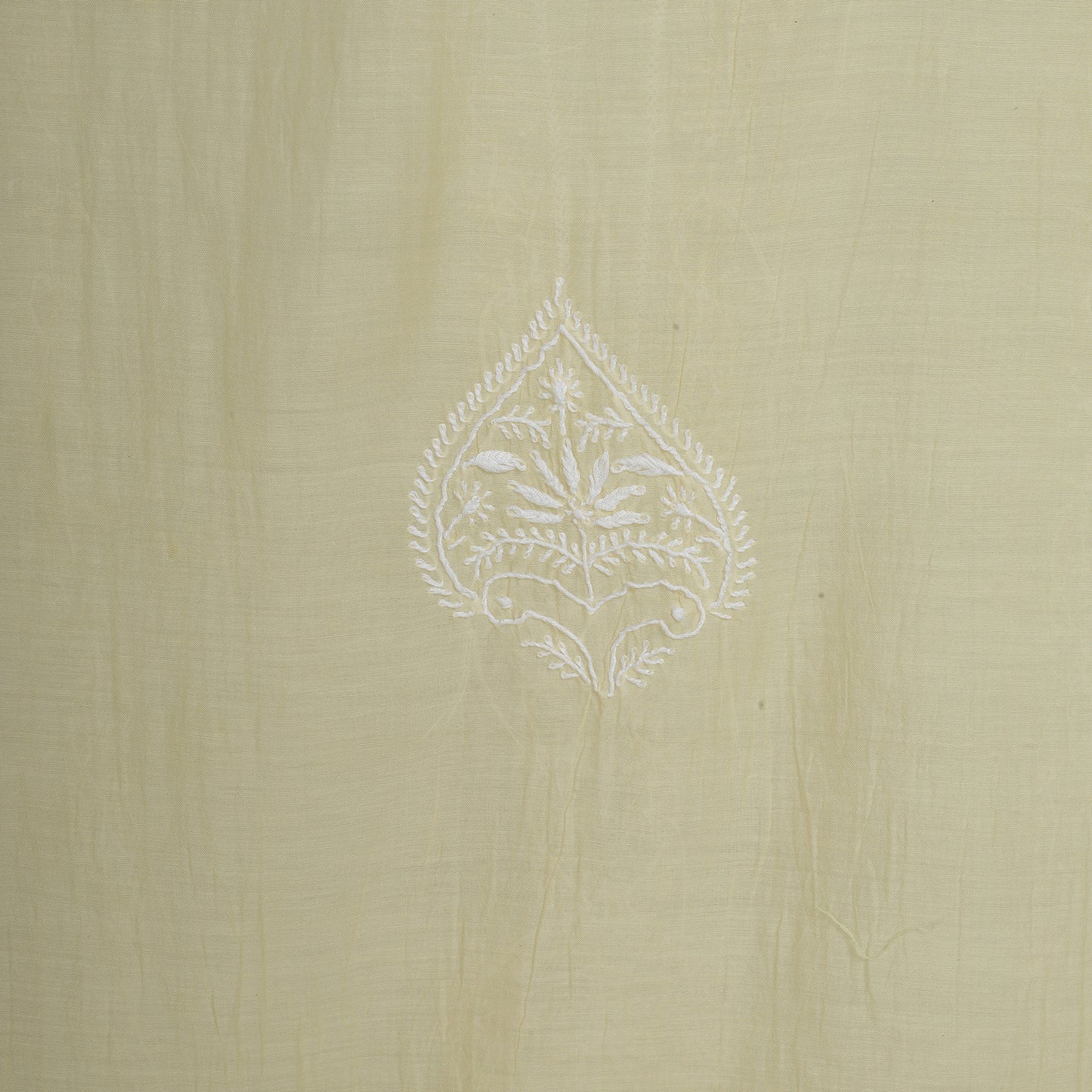 'Vanilla Petals' Mul Chanderi Chikankari Unstitched Set