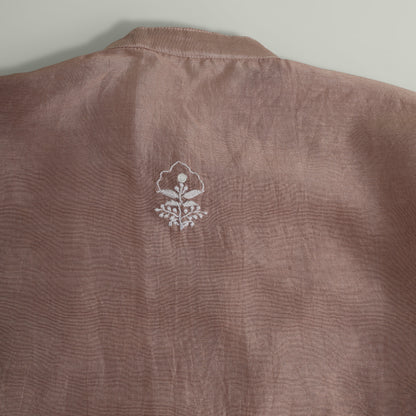 Mocha Muse Chanderi Chikankari Semi-stitched Shirt