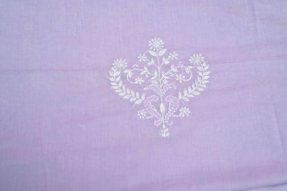 Lilac Mist Cotton Unstitched Chikankari Kurta Pant Set
